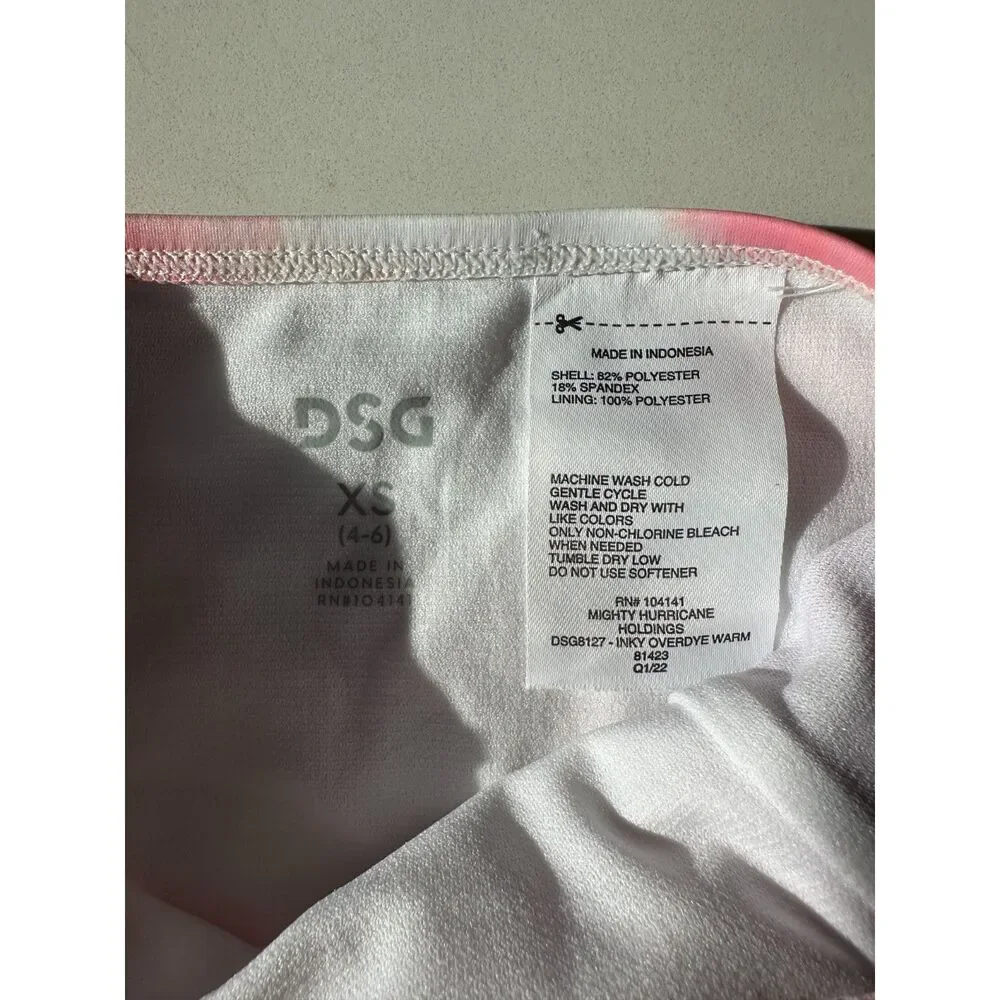 NWT DSG Girls High Waist Swim Bottom Inky Overdye Warm Purple Tie Dye Size XS